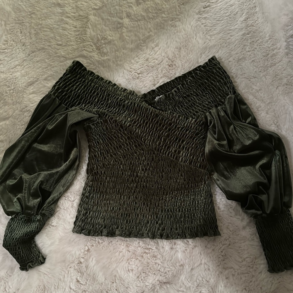 Green Velvet Top